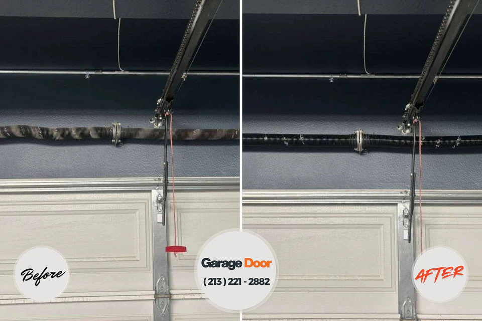 Before and after: garage door repair Ironwood, MI